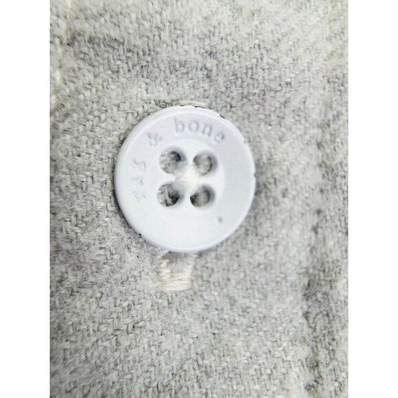 Rag Bone Size XL Men Gray Flannel Button Down Embroidered Logo Long Sleeve Shirt - Picture 9 of 12